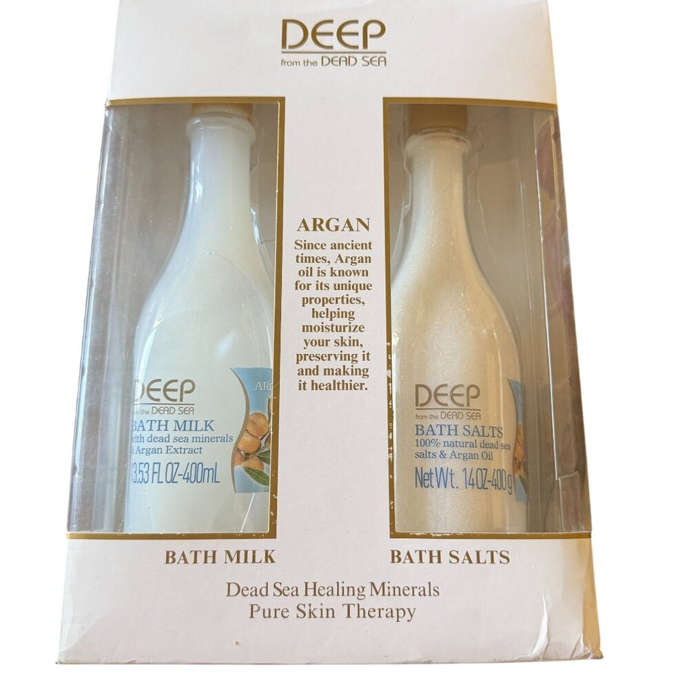 Deep from the Dead Sea Argan bath milk‎ bath salts gift set sealed